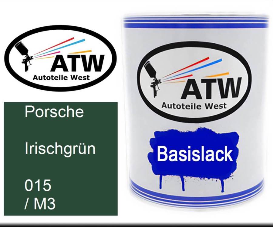 Porsche, Irischgrün, 015 / M3: 1L Lackdose, von ATW Autoteile West.